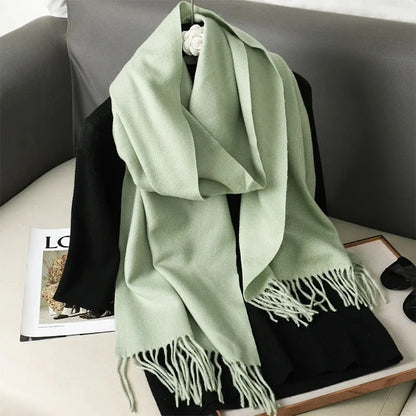 Winter Scarf Warm Thicken Cashmere Shawl Outdoor Fashion Luxury Tassels Pashmina