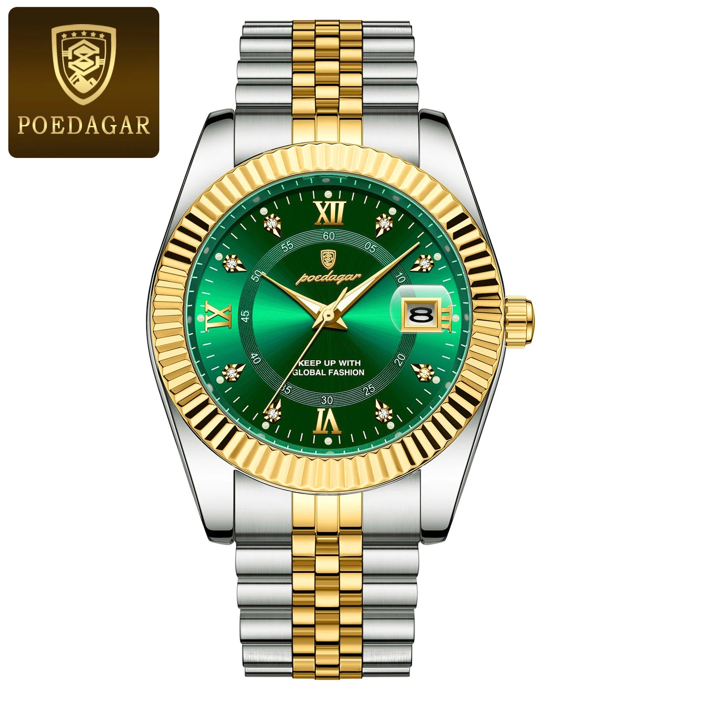 POEDAGAR Luxury Sport Wrist Quartz Stainless Steel Watch For Man