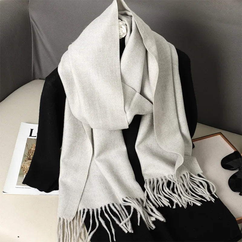 Winter Scarf Warm Thicken Cashmere Shawl Outdoor Fashion Luxury Tassels Pashmina