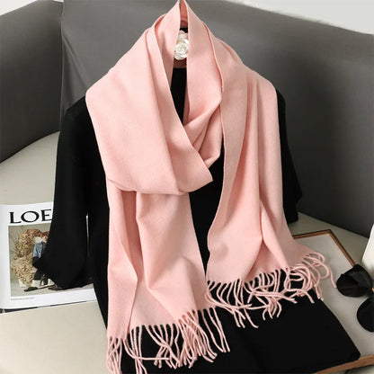 Winter Scarf Warm Thicken Cashmere Shawl Outdoor Fashion Luxury Tassels Pashmina