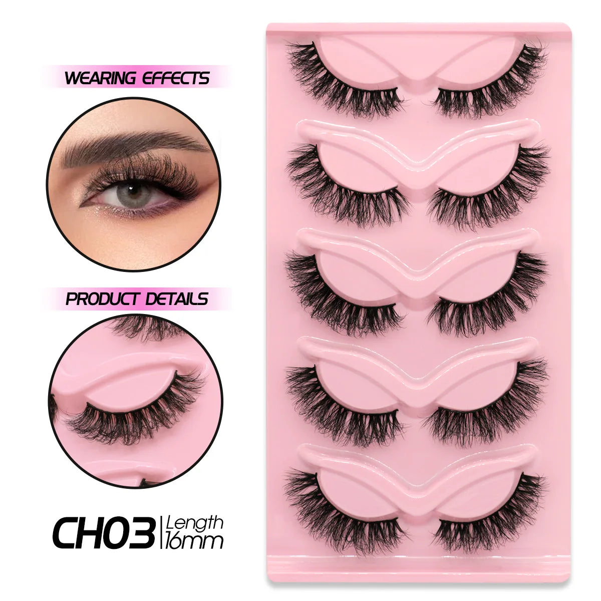 5/10 Pairs GROINNEYA Cat Eye Effect Natural