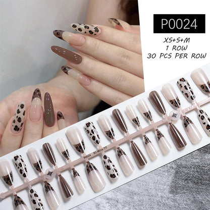 24Pcs/Set French Press on Fake Nails Full Cover Artificial Wearable