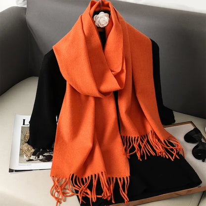 Winter Scarf Warm Thicken Cashmere Shawl Outdoor Fashion Luxury Tassels Pashmina