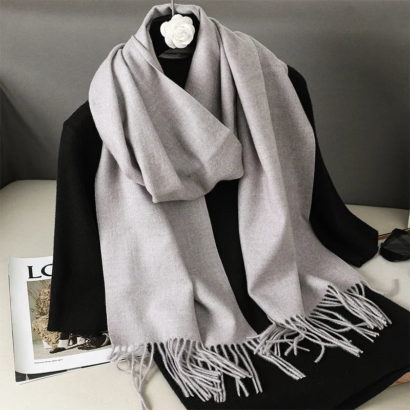 Winter Scarf Warm Thicken Cashmere Shawl Outdoor Fashion Luxury Tassels Pashmina