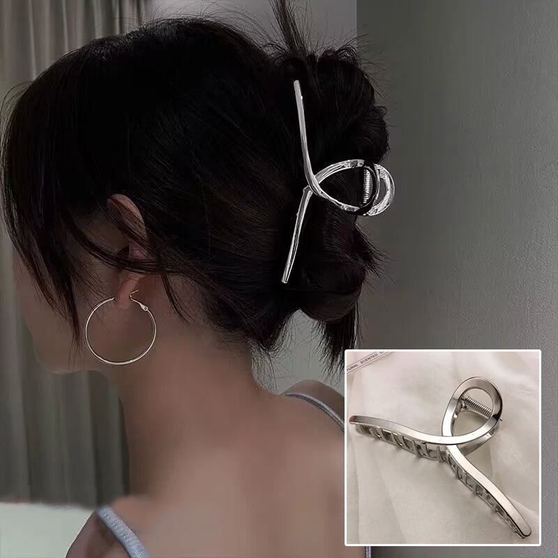 Metal Geometric Hair Claws Barrettes Elegant Hair Clips