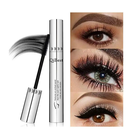 QIBEST Black Eyelashes Mascara 4D Silky Eyelashes