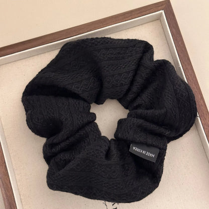 Knitted Wool Scrunchie for Women and Girls Elastic Hair Rubber Band