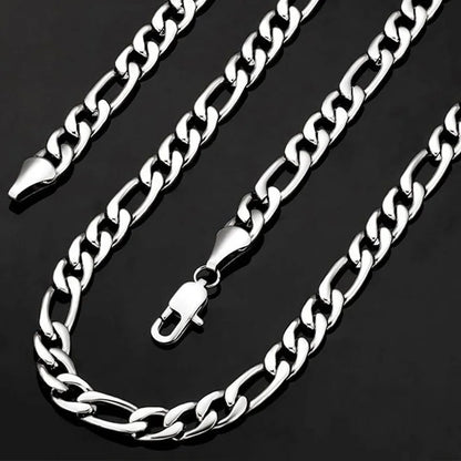 Sterling Silver 40-75cm Figaro Chain