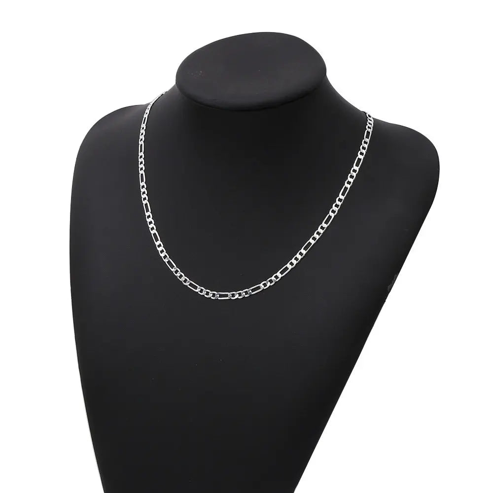 Sterling Silver 40-75cm Figaro Chain