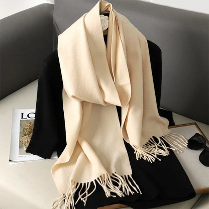 Winter Scarf Warm Thicken Cashmere Shawl Outdoor Fashion Luxury Tassels Pashmina