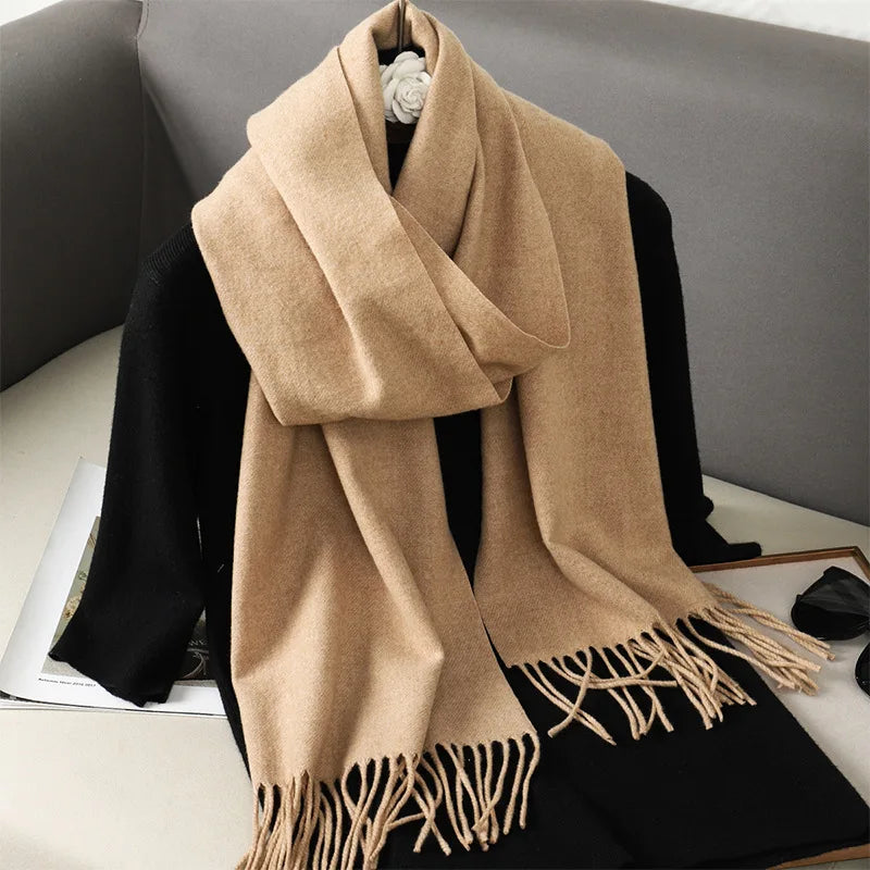 Winter Scarf Warm Thicken Cashmere Shawl Outdoor Fashion Luxury Tassels Pashmina