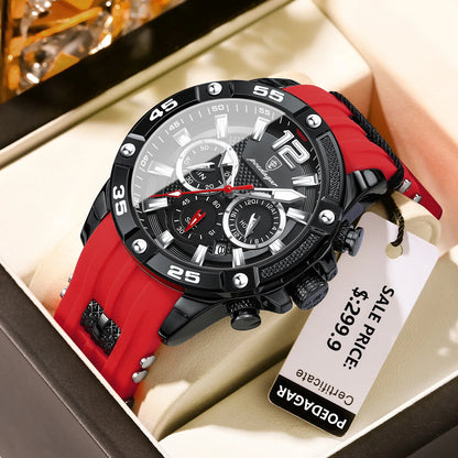 POEDAGAR Casual Men Luxury Waterproof Luminous Chronograph Date Wristwatch