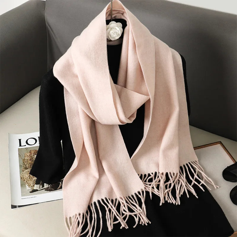 Winter Scarf Warm Thicken Cashmere Shawl Outdoor Fashion Luxury Tassels Pashmina