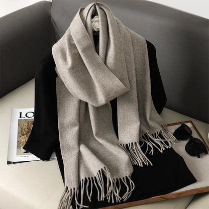 Winter Scarf Warm Thicken Cashmere Shawl Outdoor Fashion Luxury Tassels Pashmina