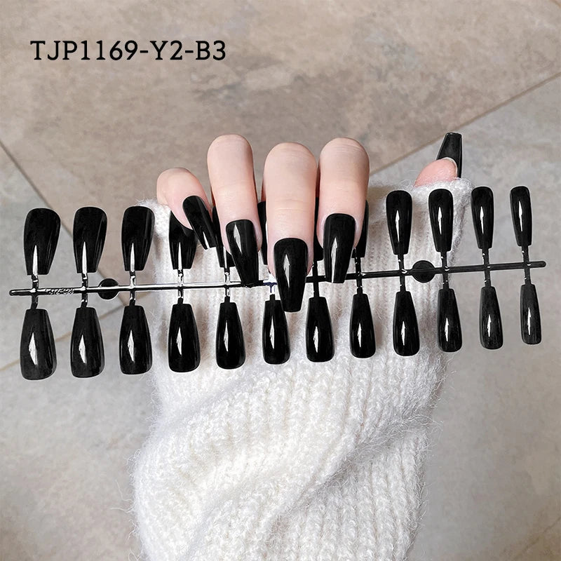 24Pcs/Set French Press on Fake Nails Full Cover Artificial Wearable