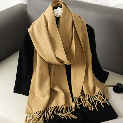 Winter Scarf Warm Thicken Cashmere Shawl Outdoor Fashion Luxury Tassels Pashmina