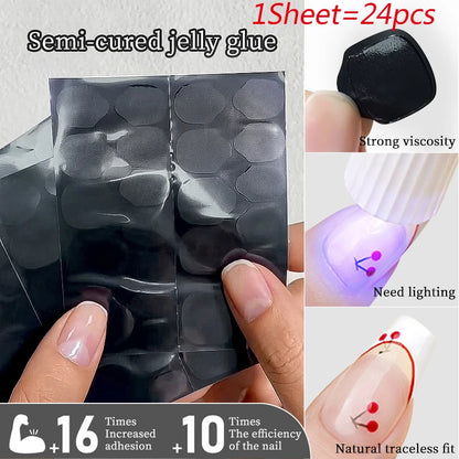 24Pcs/Set French Press on Fake Nails Full Cover Artificial Wearable