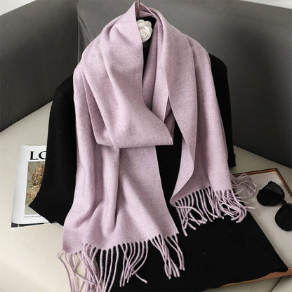 Winter Scarf Warm Thicken Cashmere Shawl Outdoor Fashion Luxury Tassels Pashmina