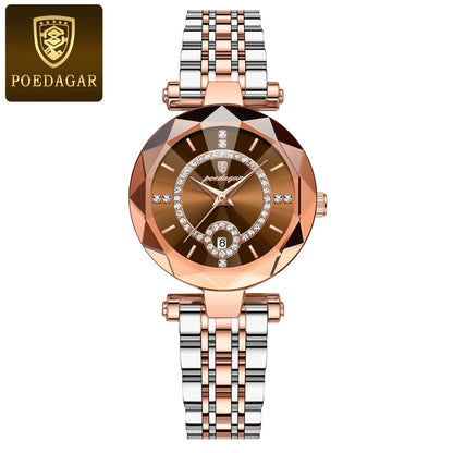 POEDAGAR Luxury Watch For Woman High Quality Diamond Ladies Quartz Watch