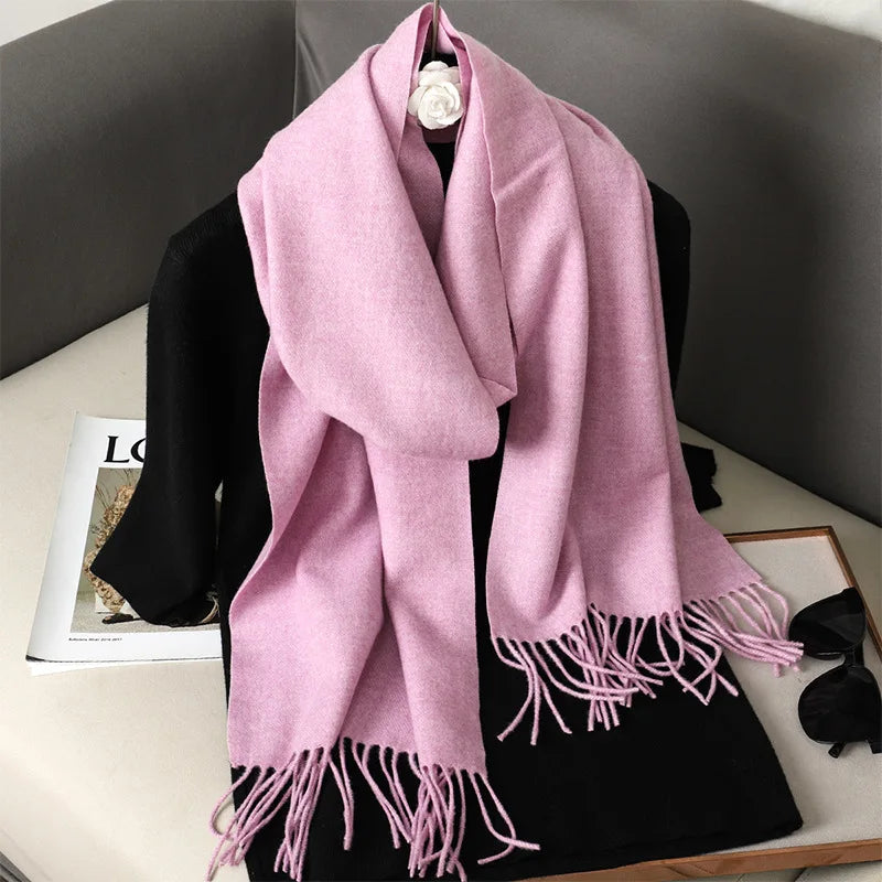 Winter Scarf Warm Thicken Cashmere Shawl Outdoor Fashion Luxury Tassels Pashmina