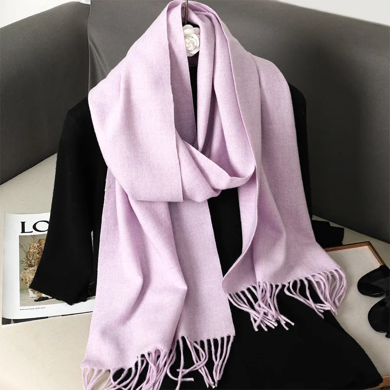 Winter Scarf Warm Thicken Cashmere Shawl Outdoor Fashion Luxury Tassels Pashmina