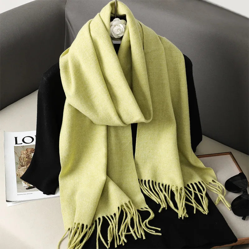 Winter Scarf Warm Thicken Cashmere Shawl Outdoor Fashion Luxury Tassels Pashmina