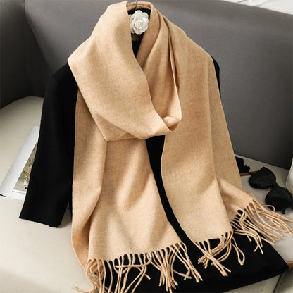 Winter Scarf Warm Thicken Cashmere Shawl Outdoor Fashion Luxury Tassels Pashmina