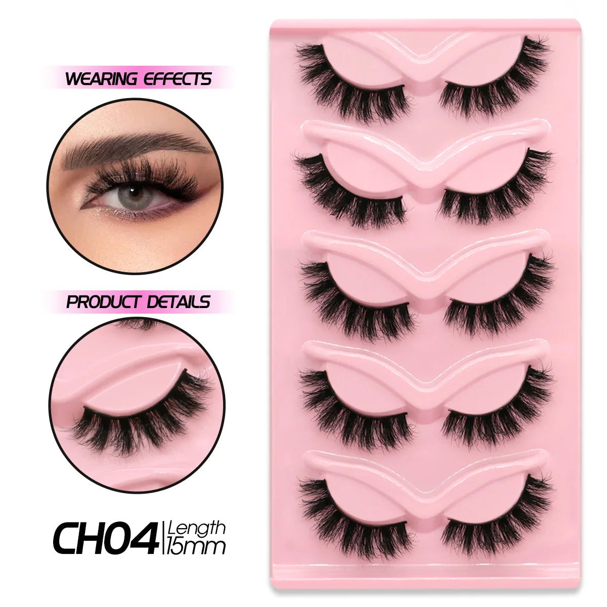 5/10 Pairs GROINNEYA Cat Eye Effect Natural