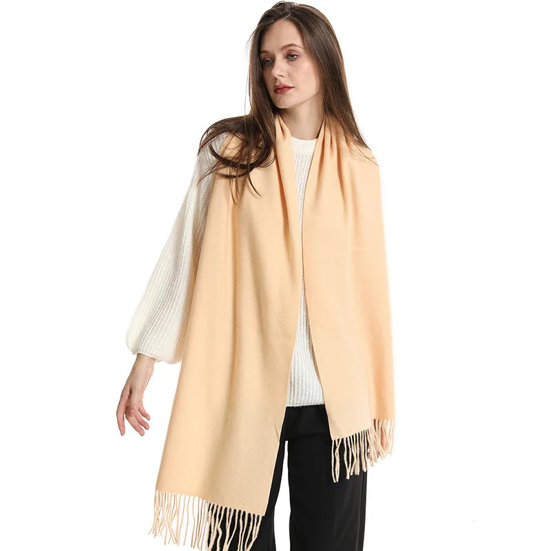 Winter Scarf Warm Thicken Cashmere Shawl Outdoor Fashion Luxury Tassels Pashmina