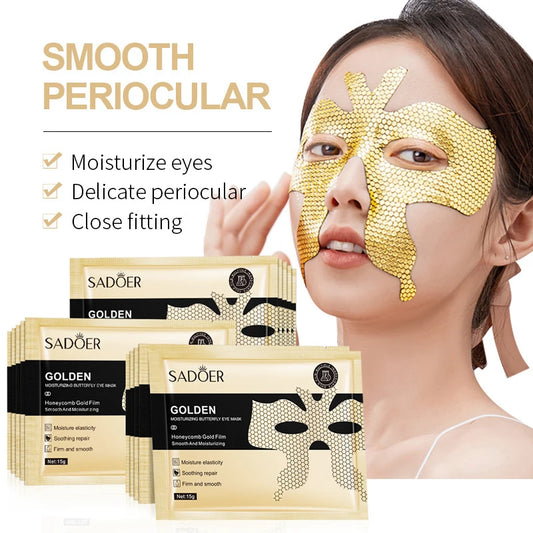 10pcs SADOER Peptide Golden Collagen Eye Mask