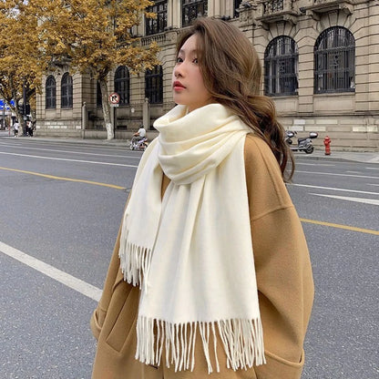 Cashmere Wool Ladies Warm Checkered Winter Scarves