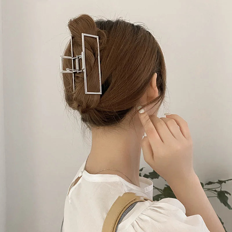 Metal Geometric Hair Claws Barrettes Elegant Hair Clips