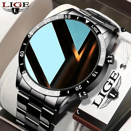 LIGE Full Circle Touch Screen Steel Smart Watch Waterproof