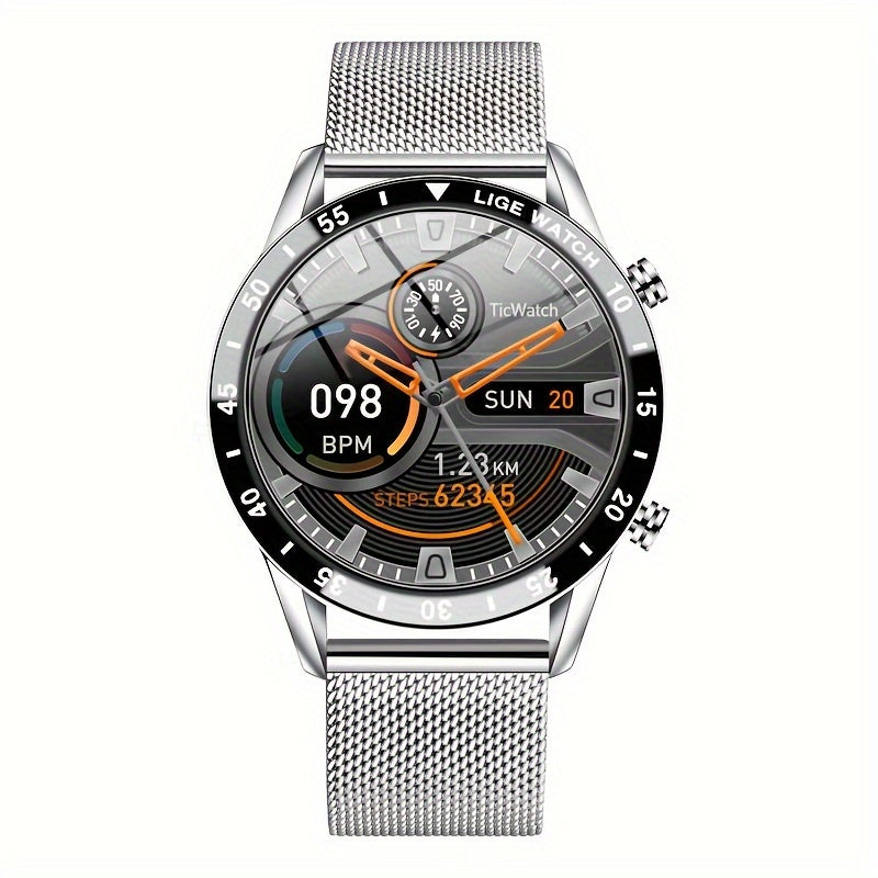 LIGE Full Circle Touch Screen Steel Smart Watch Waterproof