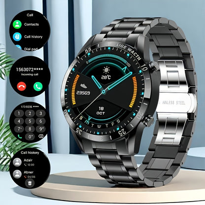 LIGE Full Circle Touch Screen Steel Smart Watch Waterproof